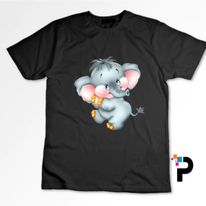 Elephant Cartoon Character Tshirt Print