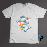 Elephant Cartoon Character Tshirt Print