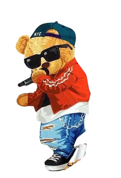 Teddy Bear Theme Modal T Shirt - Black And White Bear Tshirt