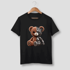 half Robot teddy Bear Tshirt